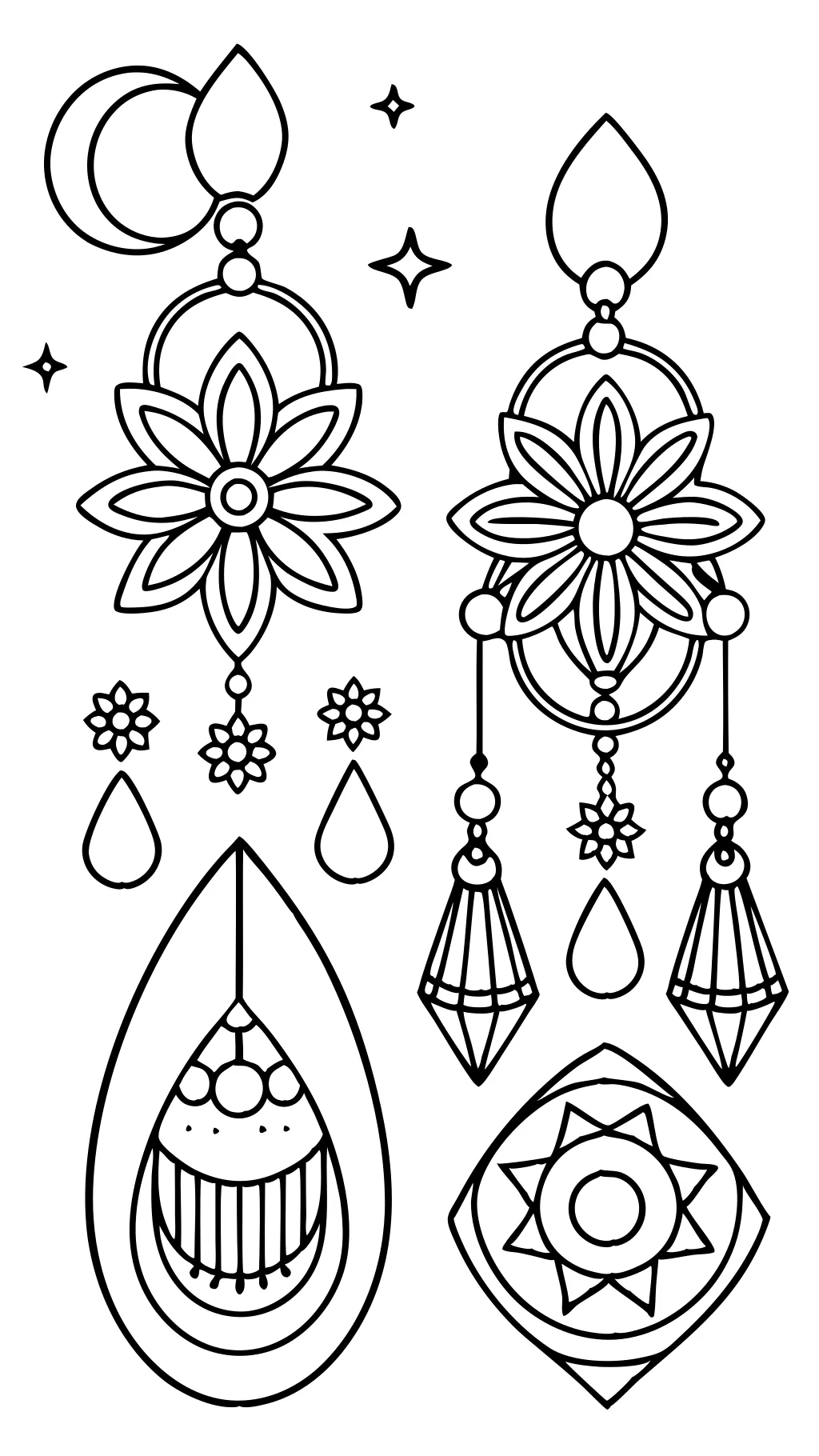 earrings coloring pages